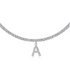 Initial A Necklaces for Women 14K White Gold Plated Cubic