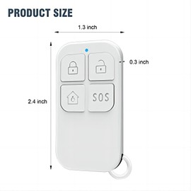 Wireless Remote Control, Smart Home Alarm System for Home and Office Security (Works with Alarm HUB)