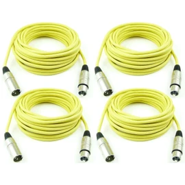 Adam Hall Cables K3MMF1000YEL Microphone Cable 10 m Yellow XLR Female to XLR Male DMX Audio Cable 3-Pin (10 m, Yellow, 4) Pack of 4