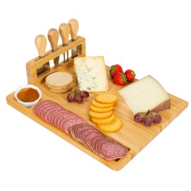 NewHome Charcuterie Boards Set -Bamboo Cheese Board Set -House Warming Gifts New Home