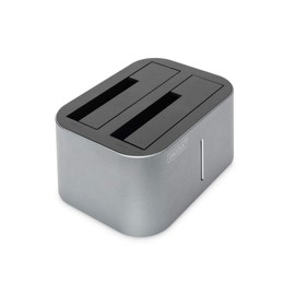 DIGITUS USB 3.0 Dual Hard Drives / SSD Docking Station - Clone Function without PC - Hotswapping - Supported Form Factor 2.5"/3.5" SATA - 5Gbps Transfer Speed - Backup, Data Archiving
