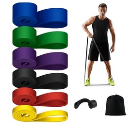 Soulchen 6 Pcs Resistance Bands Set Pull up Bands for Men Women Resistance Training with Door Anchor and Storage Bag for Physical Therapy, Muscle Training Aid, Fitness