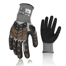 Graloky Safety Work Gloves, Impact Gloves for Men Women, Cut Resistant Non-Slip Heavy Duty Gloves with Nitrile Grip,Touch Screen Gloves with Impact Protection for Gardening Mechanic Construction,Large