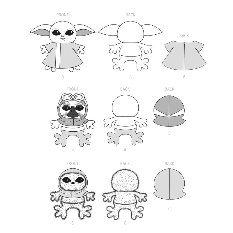 Simplicity Plush Alien Sewing Pattern Kit, Code S9515, 18 Inches,