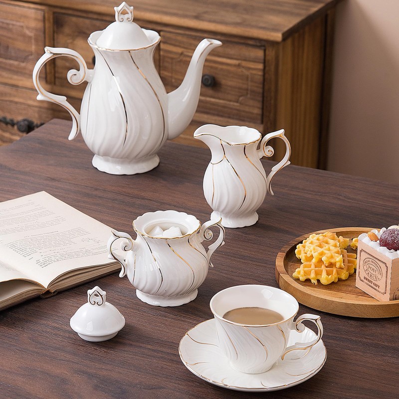 Agyiuns Sugar and Creamer Set Ceramic, Creamer Pitcher and Sugar