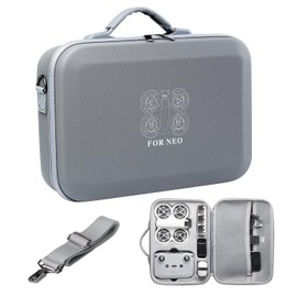 seOSTO DJI Neo Bag, Compact and Comfortable Storage Bag, Portable PU Material Bag for DJI Neo Fly More Combo Quadcopter and RC-N3 Control Unit Accessories, grey