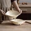 SEICASAYA 23cm Ceramic Serving Bowl, Handcrafted Free-Form Edge Design with