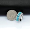 Uloveido Platinum Plated Oval Light Blue Cubic Zirconia 7 Stones