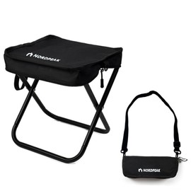 NORDPEAK Compact Foldable Stool with Shoulder Strap, Heavy Duty 350lbs Support, Lightweight Portable Seat Gift for Camping, Outdoors, Concerts, Commute