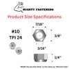 Mighty Fasteners 18-8 Stainless Steel Nylon Insert Lock Nut 10-24