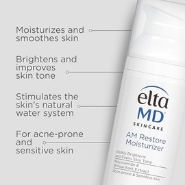 EltaMD Kit de cuidado de la piel matutina y nocturna, AM Restore y PM Restore hidratantes faciales, gel de ojos renovador antienvejecimiento