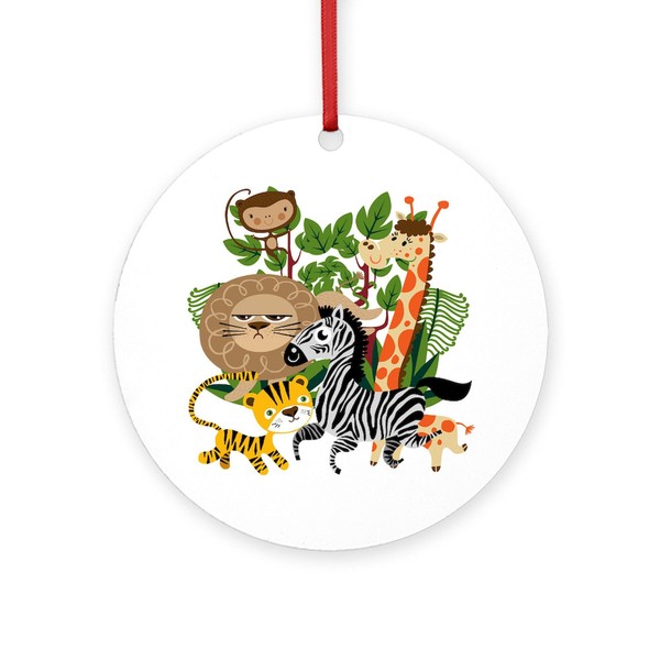 CafePress Animal Safari Round 4" MDF Holiday Ornament