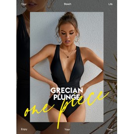 MOLYBELL Women White High Waitsted Ribbed Wrap Grecian Plunge Multiway One Piece Swimsuits Monokini-S