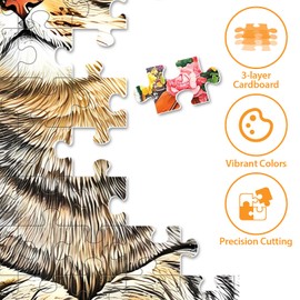 Puzzles for Adults 500 Pieces,Cute Cats Puzzle for Adults,Flower & Kittens Jigsaw Puzzles,Recyclable Cardboard Puzzles for Seniors Kids Teen,Puzzle for Family Game Nights, 20.5x15 in