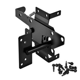 Self-Locking Gate Latch - Heavy Duty Automatic Gate Lock Gravity Door Latch Hardware for Wooden Fences & Posts PVC Fence Gates for Secure Pool, Outdoor Garden, Metal Gates Vinyl Fence