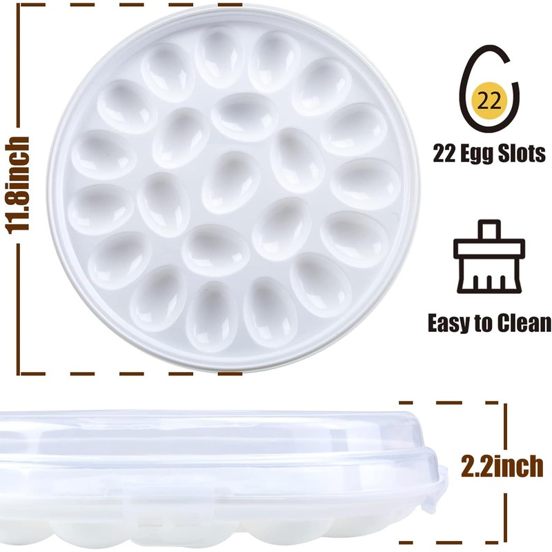 HANSGO Deviled Egg Containers with Lid, Deviled Egg Platter Carrier