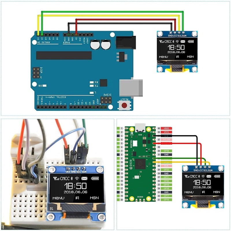 APKLVSR 3 x 0.96 Inch OLED Display I2C 128 x