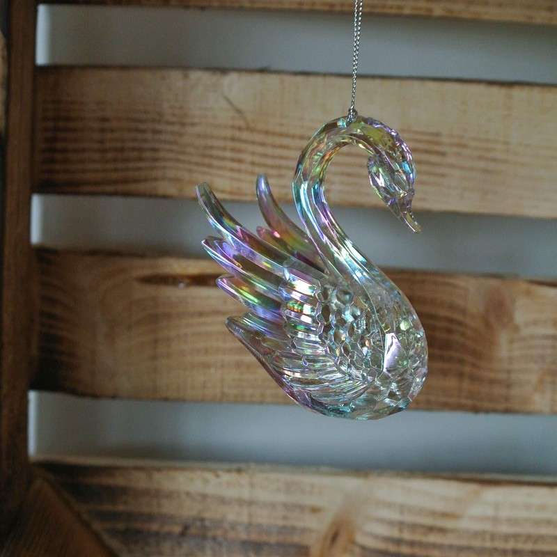 Gisela Graham Acrylic Christmas Ballerina Swan Decoration
