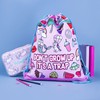Fringoo - Kids Drawstring Bag - Front Zipped Pocket -