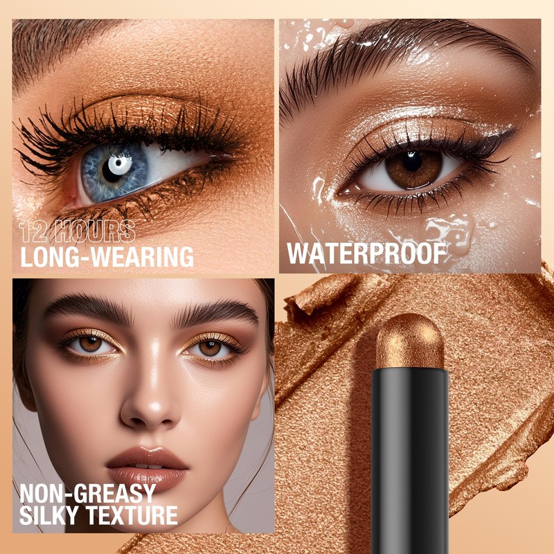 LANGMANNI 8Colors Dual-Ended Cream Eyeshadow Stick Set – Silky Smooth,