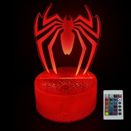 JOCHUI 3D Super Hero Night Light, Cute Illusion Table Lamp with 16 Colors Remote Control Touch Lamp LED USB Night Light Desk Lamps Room Decorations Home Decor Holiday Gifts Birthday Gifts