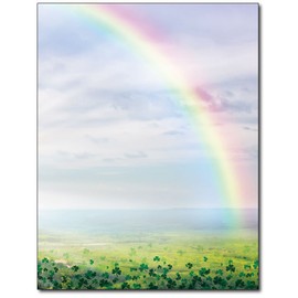 Lucky Rainbow Stationery Paper - 80 Sheets - Great for St. Patrick's Day Flyers, Letters, or Invitations