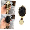 Baluue 2pcs Mini Hair Scalp Brush Boar Bristle Golden Hair