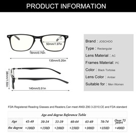 JOSCHOO Computer Reading Glasses Anti Blue Light Blocking readers Men Women Eye Strain Glasses of Reading