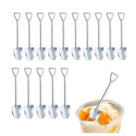 KINGSUPER 15 PCS Mini Shovel Spoons for Desserts 6 inch Stainless Steel Ice Cream Spoons Small spoons