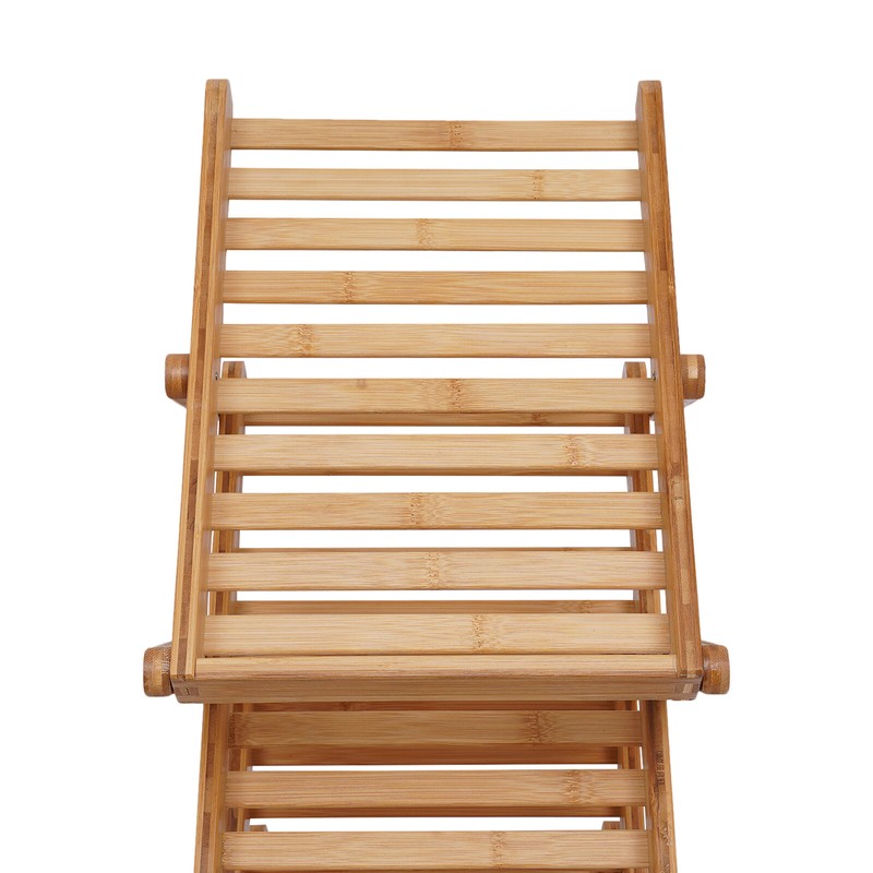 Bamboo Magazine Rack Literature Display Stand Height Adjustable Floorstanding