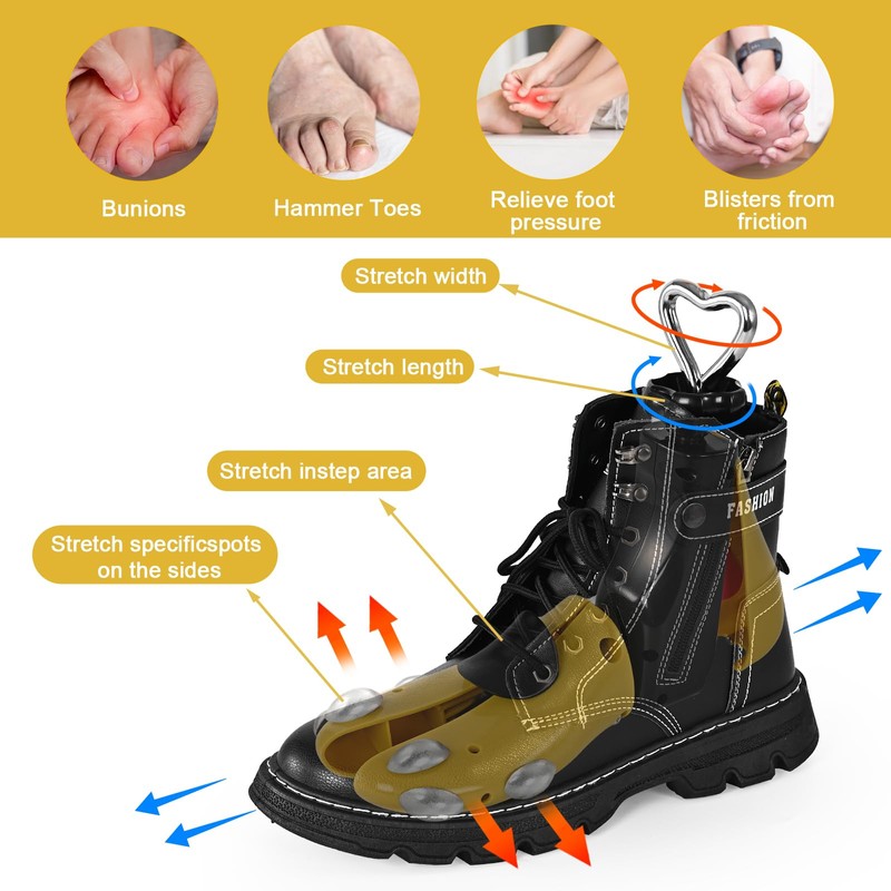 VIVEBEI Shoe Stretcher Women Men, Boot Stretcher Wide Feet, 4-Way