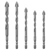 Flintronic Four-Flute Drill Bit Set, 5PCS Four Blade Serrated Eccentric