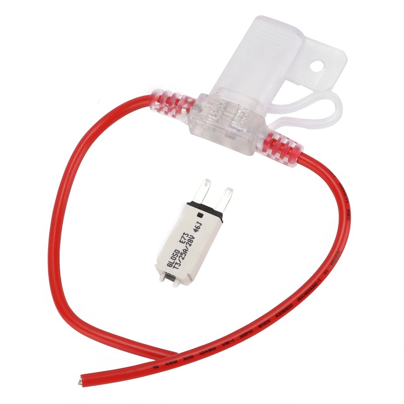Fuse Holder with T3 Manual Reset Fuse Wire 25Amp 12AWG