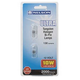 Nelson Ultra White Halogen 10 Watt G4 Bi-Pin 2-Pieces