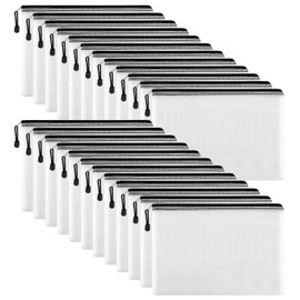 EOOUT 24pcs Mesh Zipper Pouch Bags, Plastic Zipper Bag for Organizing 13.5x9.5 Inches Letter Size, A4 Size, for Office Supplies