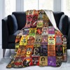 Rock Band Collage Flannel Blanket Lightweight Cozy Bed Blankets Soft