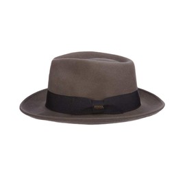 Scala Classico Men's Crushable Water Repelant Wool Felt Fedora Hat, Grey, X-Large
