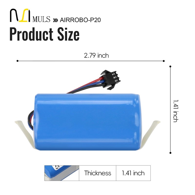 MULS 3400mAh 14.4V Battery Compatible with AIRROBO P20, Airrobo 91069