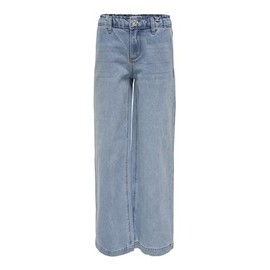 ONLY KOGCOMET Girl's Wide Cut Jeans Medium Waist Wide Leg Cut Jeans, Light blue (light blue denim)