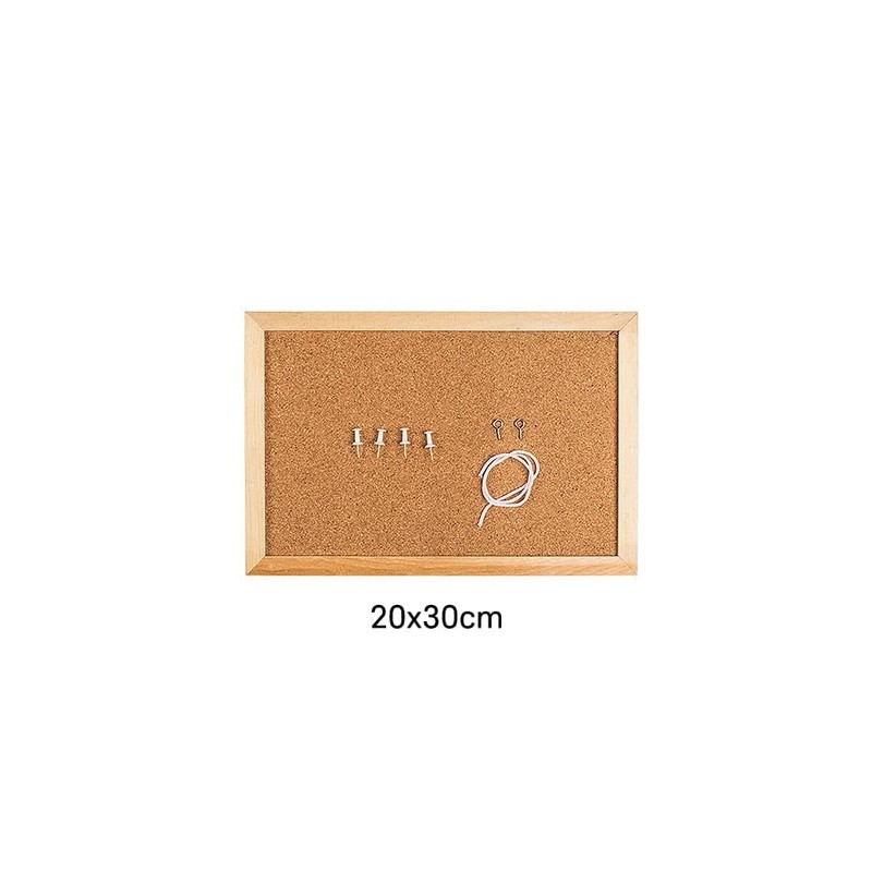 WE-STOCK Cork Notice Board with Wooden Frame - 20 x