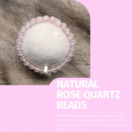 WOODVIR Rare Madagascar 7A Grade Star Rose Quartz Bracelet, Natural AAA+ Star Effect Gemstone Jewelry for Love, Healing & Empowerment