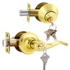 NIZADO Keyed Entry Door Lock Set Gold, Double Cylinder Deadbolts,