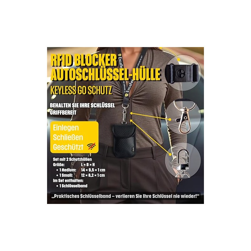 Keyless Go Protection Car Key Case Carbon Design - Pack
