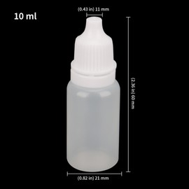 KEILEOHO 200 PCS 10ml White Empty Dropper Bottles, Eye Liquid Empty Dropper with 10 Small Funnels, Squeezable Dropper Bottle for Paint, Essence