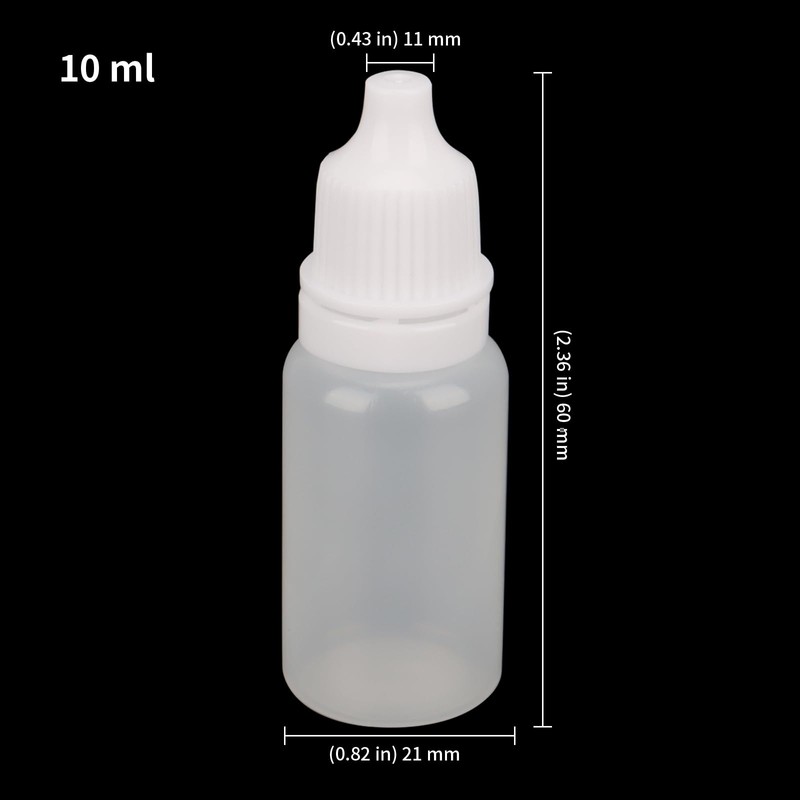 KEILEOHO 200 PCS 10ml White Empty Dropper Bottles, Eye Liquid