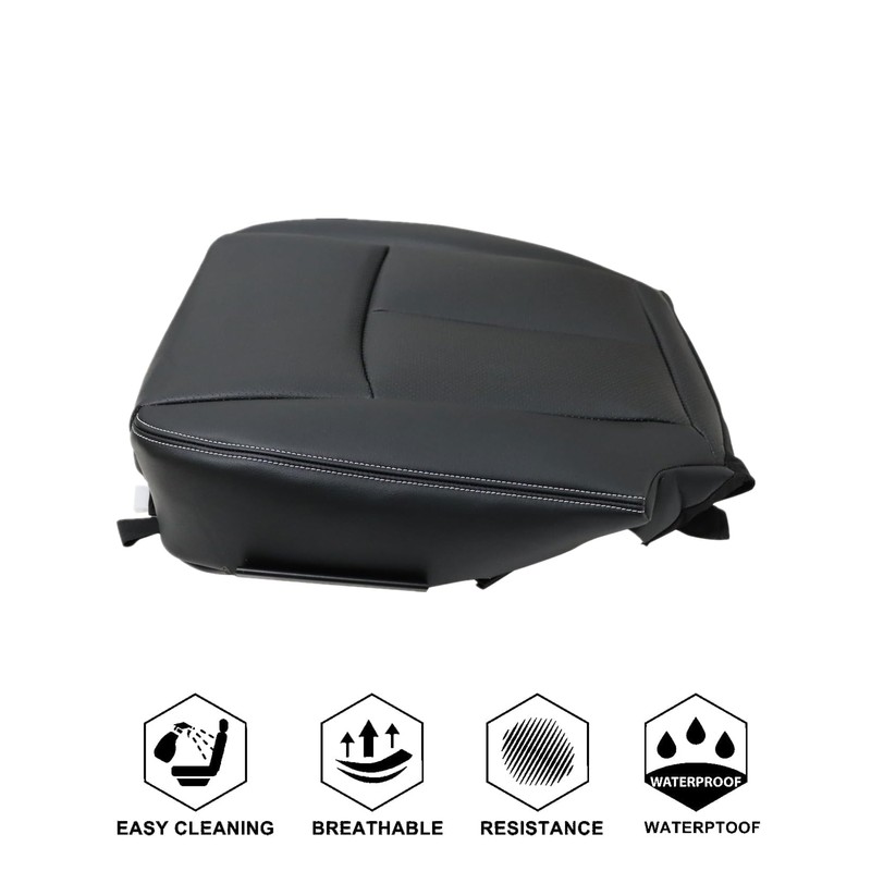 NLQR Front Driver Side Bottom Replacement Perforated Seat Cover Black