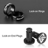 ROCKBROS Bike Handlebar Grips Single Lock-On, Rubber Aluminium Alloy