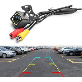 Camara reversa 12 LED Cámara de visión Trasera de Marcha atrás con visión Nocturna HD, Impermeable A Prueba de Polvo 170 ° Gran Angular Universal para automóviles, SUV, vehículos, Camiones