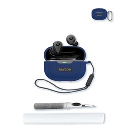 Case for Raycon Everyday Earbuds,Soft Protective,BOVUGAC Silicone Case Cover for Raycon Everyday Earbuds with Keychain & Cleaning Kit & Lanyard-Blue