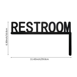 Metal Restroom Door Topper Black Restroom Sign for Home Bathroom Restroom (Right Side)